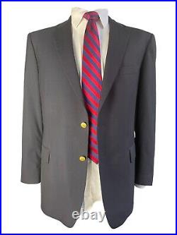 Brooks Brothers 1818 Madison, Dk Blue Italian Wool Blazer With Gold Buttons, 46r