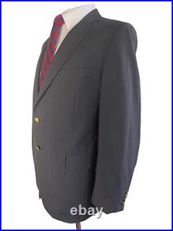 Brooks Brothers 1818 Madison, Dk Blue Italian Wool Blazer With Gold Buttons, 46r