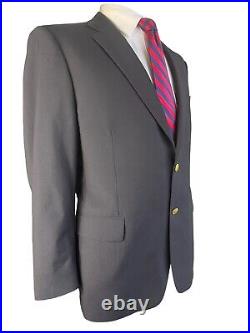 Brooks Brothers 1818 Madison, Dk Blue Italian Wool Blazer With Gold Buttons, 46r