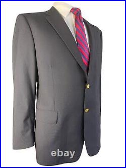 Brooks Brothers 1818 Madison, Dk Blue Italian Wool Blazer With Gold Buttons, 46r