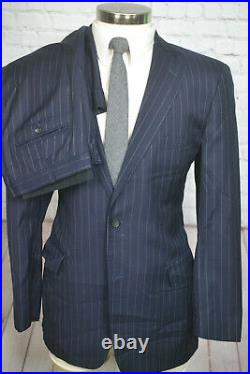 Brooks Brothers 1818 Mens Navy Blue ITALIAN Wool 2pc Suit 43L Jacket 37/31 Pant