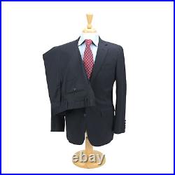 Brooks Brothers 1818 Milano Slim Dark Navy Blue Italian Wool Suit 38R W32 USA