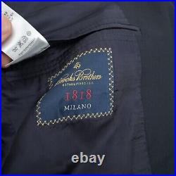 Brooks Brothers 1818 Milano Slim Dark Navy Blue Italian Wool Suit 38R W32 USA