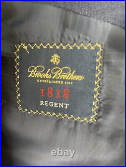 Brooks Brothers 1818 Regent, Medium Blue, Italian Wool Blazer, Size 40r