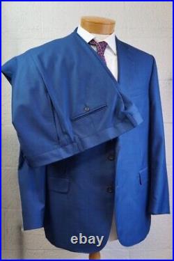 Brooks Brothers 1818 Regent fit 46R /40W Blue Italian wool suit