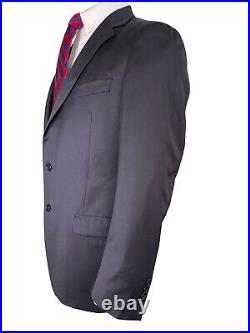 Brooks Brothers Fitzgerald, Recent Solid Dark Blue Italian Wool Suit, Size 43l