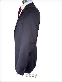 Brooks Brothers Fitzgerald, Recent Solid Dark Blue Italian Wool Suit, Size 43l