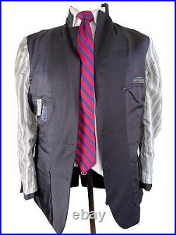 Brooks Brothers Fitzgerald, Recent Solid Dark Blue Italian Wool Suit, Size 43l