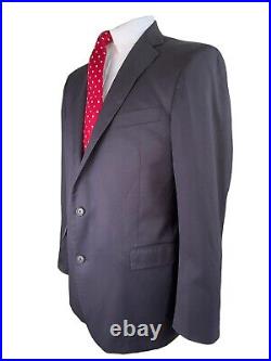 Brooks Brothers Fitzgerald, Recent Solid Dark Blue Italian Wool Suit, Size 44l