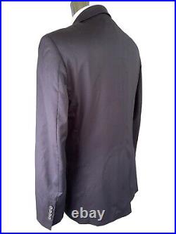 Brooks Brothers Fitzgerald, Recent Solid Dark Blue Italian Wool Suit, Size 44l