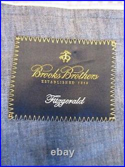Brooks Brothers Fitzgerald blue Italian linen unlined blazer coat jacket 39R