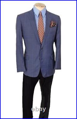 Brooks Brothers Reda Special Edition Sport Coat Mens 44L Blue Italian Windowpane