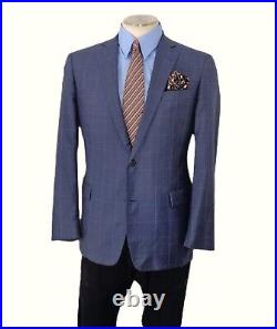 Brooks Brothers Reda Special Edition Sport Coat Mens 44L Blue Italian Windowpane