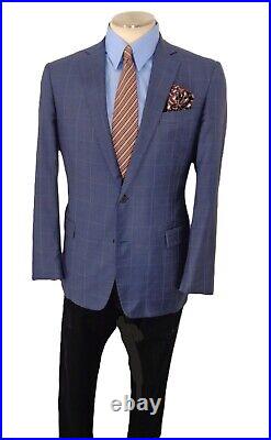 Brooks Brothers Reda Special Edition Sport Coat Mens 44L Blue Italian Windowpane