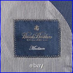 Brooks Brothers Suit Mens 42R Air Force Blue Italian Cotton Twill Madison Fit