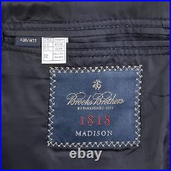 Brooks Brothers Suit Mens 43R Navy Blue Italian Wool Madison 1818 2-Pc USA
