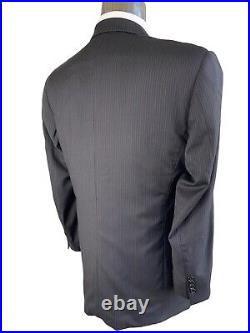 CANALI, DARK BLUE ITALIAN PINSTRIPED SUPER 120s SNUG FIT SUIT, EURO 52, US 42R