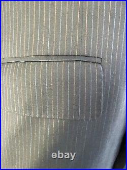 CANALI, DARK BLUE ITALIAN PINSTRIPED SUPER 120s SNUG FIT SUIT, EURO 52, US 42R