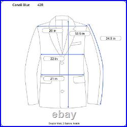 CANALI Mens Blue ITALIAN-Made Wool Classic Fit Sport Coat Blazer Jacket SIZE 42R