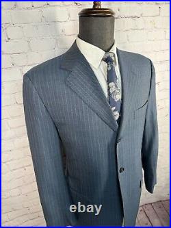 CANALI Mens Blue ITALIAN Wool Pinstripe Suit Sport Coat Blazer Jacket 36S