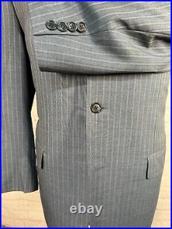 CANALI Mens Blue ITALIAN Wool Pinstripe Suit Sport Coat Blazer Jacket 36S