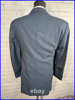 CANALI Mens Blue ITALIAN Wool Pinstripe Suit Sport Coat Blazer Jacket 36S