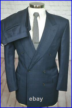 CANALI Mens Navy Blue ITALIAN Classic Pleated 2pc Suit 42R Jacket 36/31 Pant