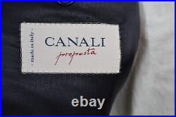 CANALI Mens Navy Blue ITALIAN-MADE Wool Pleated 2 Pc Suit 44L Jacket 37x31 Pant