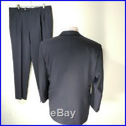 Canali Italy 46 Long Mens Custom Navy Blue 2 Piece 2 Button Suit Pants 38/31