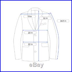 Canali Mens Navy Blue Windowpane Wool Italian 2 Piece Suit 44r