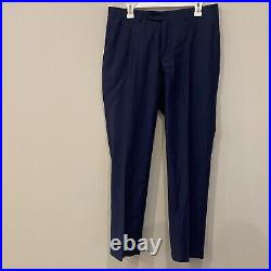 Canali Navy Blue Italian 2 PC Suit Pant Set 52R (US 42R) Wool Mohair L 13290/93