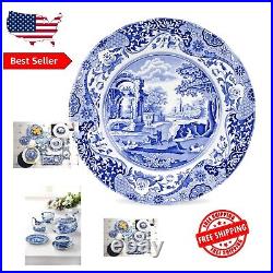 Casual Dining with Blue Italian 10.5 Plates Set of 4, Oven & Microwave Safe