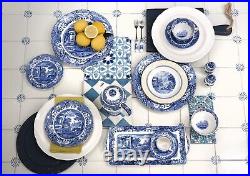 Casual Dining with Blue Italian 10.5 Plates Set of 4, Oven & Microwave Safe