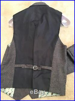 Cavani Antonio Blue grey Check 3 Piece Suit Single breast Size 36 BNWT RRP £199
