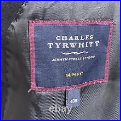 Charles Tyrwhitt Moleskin Jacket Navy Blue Italian Fabric Slim Fit 40R RRP £249