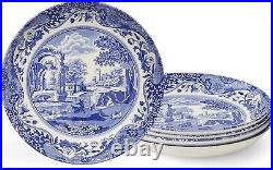 Charming Blue Italian 9-Inch Serving Bowls Set of 4, Ideal for All Occasions