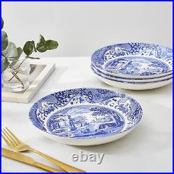 Charming Blue Italian 9-Inch Serving Bowls Set of 4, Ideal for All Occasions