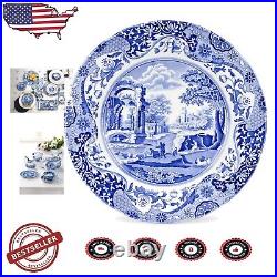 Charming Blue Italian Dinner Plates Set of 4, 10.5 Inch for Elegant Occasions