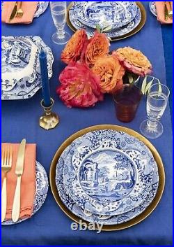 Charming Blue Italian Dinner Plates Set of 4, 10.5 Inch for Elegant Occasions