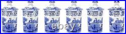 Charming Blue Italian Spice Containers 6 Piece Set Microwaveable & Stylish