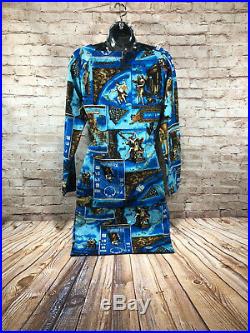 Claude Lema iconic Italian designer zodiac print 2 piece skirt top womens sz s/m