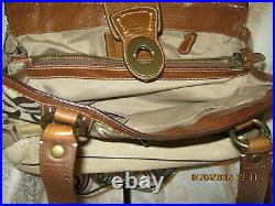 Coach Leather Large Satchel Patch Hand Bag Brown