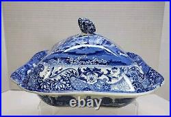 Copeland Spode Square Covered Vegetable Tureen Blue Italian (Old Backstamp)