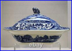 Copeland Spode Square Covered Vegetable Tureen Blue Italian (Old Backstamp)