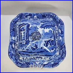 Copeland Spode Square Covered Vegetable Tureen Blue Italian (Old Backstamp)