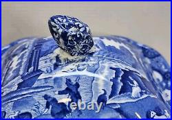 Copeland Spode Square Covered Vegetable Tureen Blue Italian (Old Backstamp)