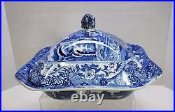 Copeland Spode Square Covered Vegetable Tureen Blue Italian (Old Backstamp)