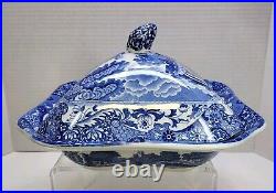 Copeland Spode Square Covered Vegetable Tureen Blue Italian (Old Backstamp)