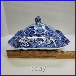 Copeland Spode Square Covered Vegetable Tureen Blue Italian (Old Backstamp)