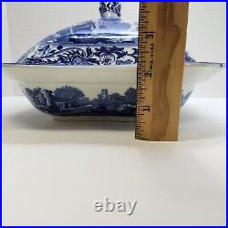 Copeland Spode Square Covered Vegetable Tureen Blue Italian (Old Backstamp)